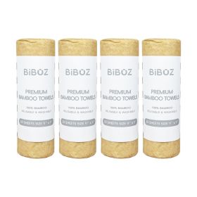 Bamboo Paper Towels, Reusable Washable Cleaning Cloth, Heavy Duty & Tear Away 20 Sheets per Roll For Washing Dishes, Cleaning the Kitchen (size: 4 Pack)